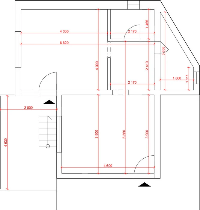 Vyšné Opátske · existing floor plan