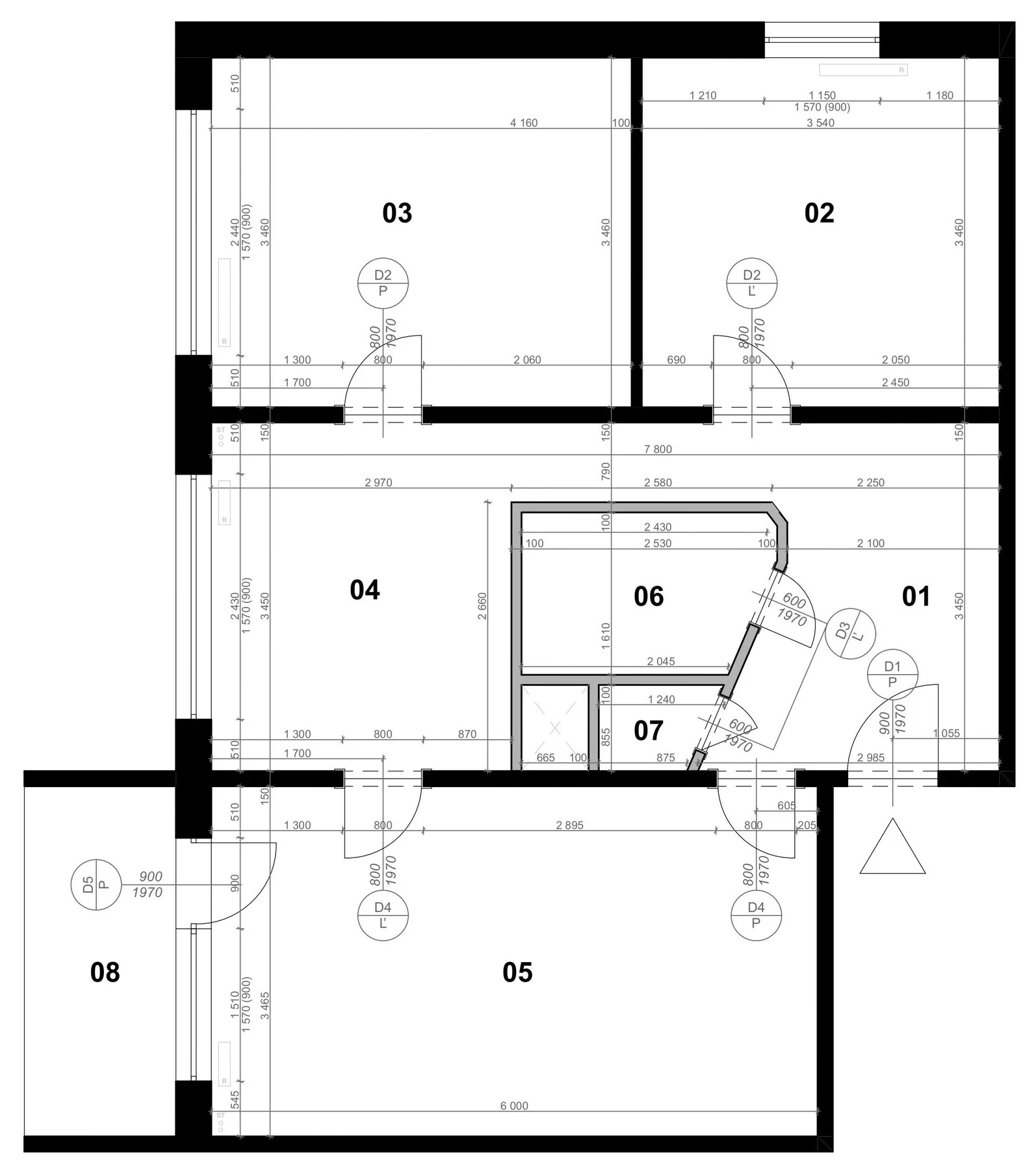 Existing apartment floor plan
