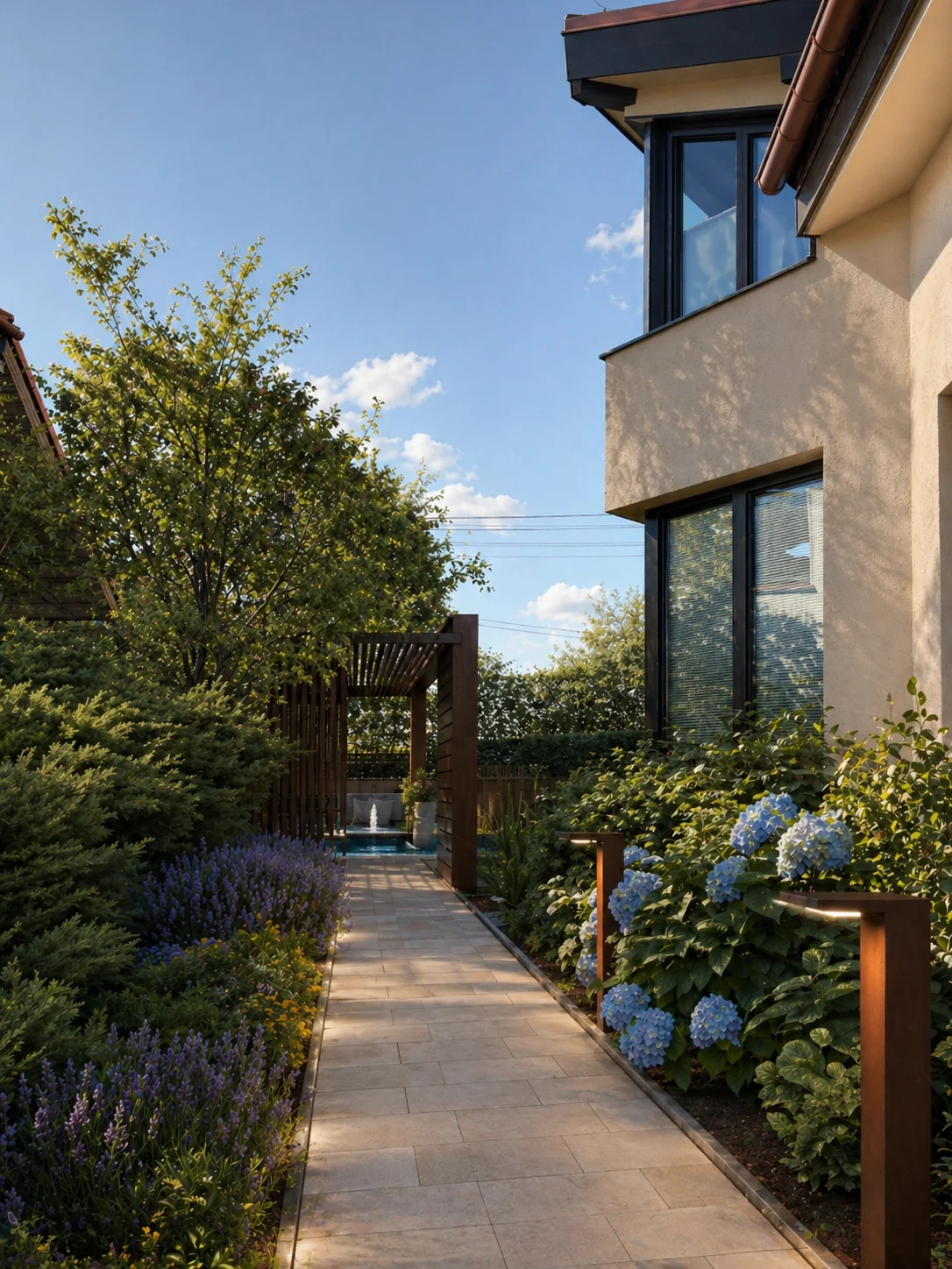 VIEW TOWARDS THE WATER FEATURE